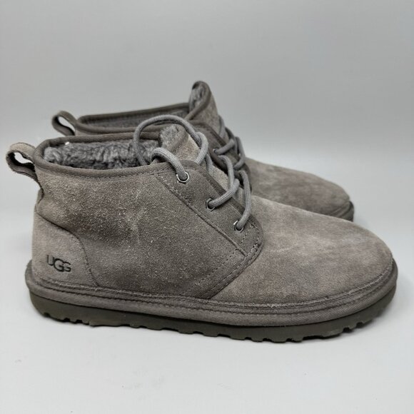 UGG NEUMEL Charcoal SUEDE SHEEPSKIN CASUAL ANKLE MEN'S BOOTS SIZE US 10 - Picture 1 of 9